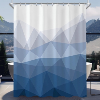 Duschvorhang 180x180cm Geometrischer Verlauf Wasserabweisend H180 x B180 cm