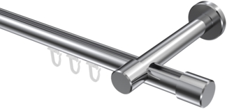 Innenlauf-Gardinenstangen-Set Prestige Santo 240 cm (geteilt in 2 x 120 cm), 1-läufig, 20 mm Ø Chrom