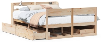 vidaXL Massivholzbett ohne Matratze 120x200 cm Kiefernholz 3307125