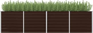 vidaXL Garten-Hochbeet Braun 320 x 80 x 77 cm Verzinkter Stahl 45715