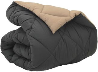 vidaXL Winterbettdecke Anthrazit und Taupe 220 x 135 cm Mikrofaser 42025661