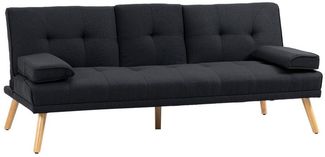 HOMCOM Schlafsofa mit Klappbarem Tisch, Becherhalter, Bettsofa 1 Teile, bis 250 kg Belastbar, für Wohzimmer, Grau
