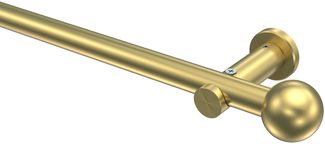 Gardinenstangen-Set Platon Luino 120 cm, 1-läufig (ohne Ringe), 20 mm Ø Messing-Optik