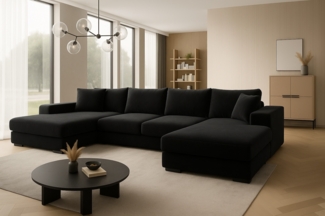 Ecksofa VERONA 328x182 cm mit Schlaffunktion, Bonellfederkern und Bettkasten