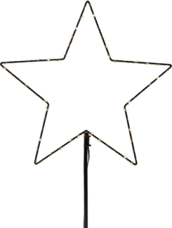 IC Winterworld LED Stern Weihnachtsdeko, Metallstecker Stern, Höhe inkl. Erdspieß 74/80/83 cm, LED fest integriert, Warmweiß, LED Dekolicht für den Innen- und geschützen Außenbereich