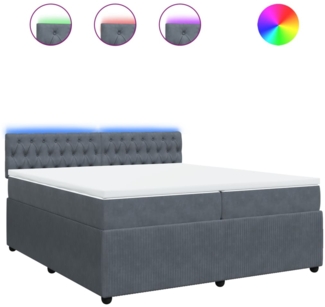 vidaXL Boxspringbett mit Matratze Dunkelgrau 200x200 cm Samt 3290137
