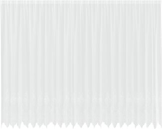 vidaXL Spitzenvorhang mit Vorhängen Floral Weiß 280 x 600 cm Polyester 4107824