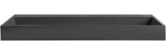 Wandwaschbecken Mineralguss schwarz rechteckig 120x46 cm QUENKO