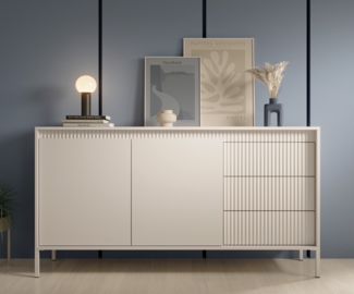 AX LIVING Kleiderschrank mit Spiegel Storicos Eiche Lefkas 4D 176,3cm