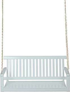 Garten-Hängebank AMELIE - 130cm Breit, Eukalyptus, Weiß | Hängebank Garten Wetterfest Sitzbank Outdoor