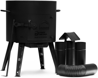 Ø40 Uchag 2mm stahl Utschak mit Schornstein Abzugsrohr Utschag Campingofen Kessel Feuerstelle Feldküche Außenküche Eintopfofen Gulaschkanone