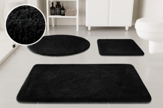 OTTO home Badematte Neele, Höhe 20 mm, rutschhemmend beschichtet, schnell trocknend, Polyester, rund, Badteppich, getuftet, modern, Uni, antirutsch, flauschig, Hochflor
