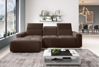 Stylefy Colton MINI Ecksofa Kunstleder Braun Links