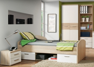 4-tlg. Jugendzimmer-Set 'Jesper' Sonoma Eiche weiß