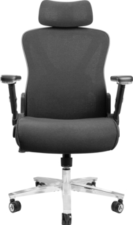 CLOUVOU PowerSeat, ergonomischer Bürostuhl, thermoregulative Materialien, 5D-Armlehnen, 3D-Kopfstütze, PhantomWheels, Schwarz