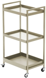 Dmora Küchenwagen Masio, Lebensmittelschrank, mobile Kücheninsel, Lebensmittelhalterstruktur mit Schubladen, 43x30 h80 cm, Sahne