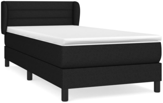 vidaXL Boxspringbett mit Matratze Schwarz 90x200 cm Stoff 3126295