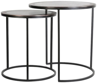 Beistelltisch Säule TALCA von Light & Living 2er Set Antik Kupfer-Schwarz