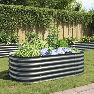 vidaXL Garten-Hochbeet 160x80x44 cm Verzinkter Stahl Grau 45529