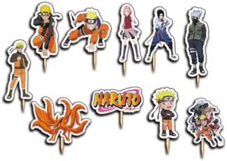 Festivalartikel Tortenstecker Naruto Topper Set 10 Stk Geburstag Torten Deko Kuchen Junge