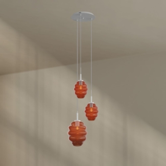 s.luce Echos Galerieleuchte 3-flammig Ø 40cm Baldachin Ø 18/25cm Braun, Weiß