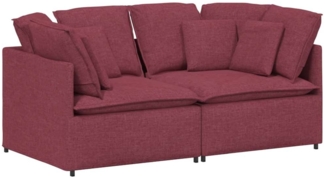 vidaXL Modulares Sofa mit Kissen Stoff Weinrot 3321240