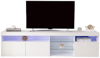 Merax Lowboard hochglanz mit LED-Beleuchtung inkl. Fernbedienung, TV-Lowboard aus Holz,TV Schrank,Fernsehtisch,Breite 180cm