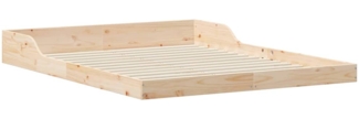 vidaXL Bettgestell Braun 140 x 210 cm Massivholz Kiefer 873352