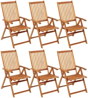 vidaXL Klappbare Gartenstühle 6 Stk. mit Auflagen Massivholz Akazie 3064127