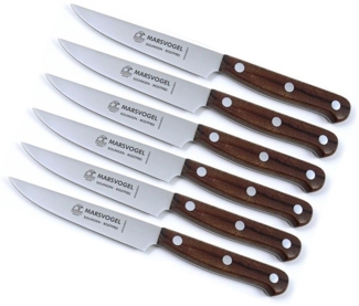 Marsvogel | Brotzeitmesser Set | 6 Stück | hochwertiger Bubinga-Holzgriff | ideal für jede Brotzeit | Made in Solingen