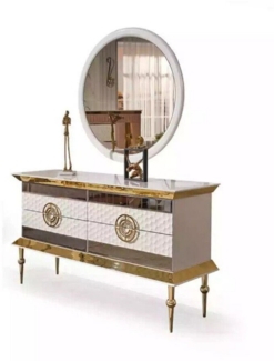 JVmoebel Schminktisch Moderner Schminktisch Holz Kommode Schlafzimmer Möbel Weiße Konsole (1-St, Schminktisch), Made in Europa