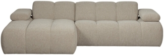 Chaiselongue Mojo aus Boucle-Stoff Links, Beige