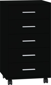 vidaXL Schubladenschrank mit Rollen Schwarz Holzwerkstoff 342671