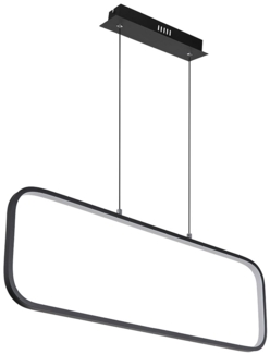 LED Hängeleuchte, schwarz matt, opal, 24 Watt, H 120 cm