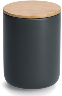 Vorratsdose mit Bambusdeckel, anthrazit - Ø 13 x 17,5cm