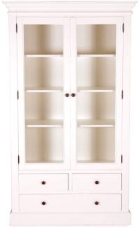 Casa Padrino Landhausstil Vitrinenschrank Antik Weiß 110 x 45 x H. 190 cm - Handgefertigte Shabby Chic Vitrine