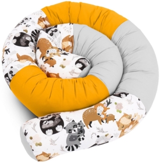 Amilian Nestchenschlange Bettschlange 210cm - Seitenschläferkissen - Bettrolle, Nestchen - Bettumrandung als Kopfschutz - Kantenschutz für Babybett