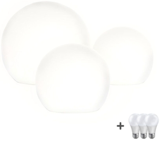 s.luce Globe Set Garten Kugelleuchten Weiß