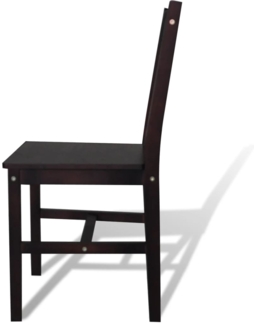 vidaXL Esszimmerstühle 2 Stk. Dunkelbraun Kiefernholz 241516