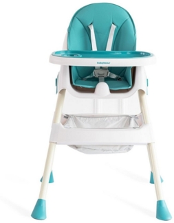 FOXSPORT Kinderklappstuhl, Kinder-Esstuhl​, 2 in 1 Babystuhl, Kombiessstuhl (mit Ablagekorb, mit 5-Punkt-Sicherheitsgurt, wasserdichtes abnehmbares Tablett), klappbar, 6 Monate bis 4 Jahre, 50kg belastbar, vier Farben
