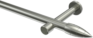 Gardinenstangen-Set Prestige Samanto 160 cm, 1-läufig (ohne Ringe), 20 mm Ø Edelstahl-Optik