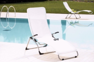Terrassenliege Samba aus Aluminium, Weiß