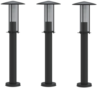 vidaXL Wegeleuchten 3 Stk. Schwarz 60 cm Edelstahl 4006354