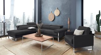 W.SCHILLIG Ecksofa finn, toller Sitzkomfort, L-Form, hochwertige Verarbeitungsdetails, German Design Award 2016, Fußgestell Chrom glänzend, Breite 281 cm