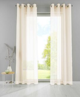 Gardinenbox Gardine, Ösen (2 St), transparent, Voile, 2er Set Transparent »Basel« Bleiband Store 20332TR2