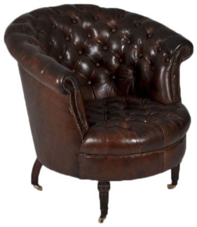 Cocktailsessel Chesterfield Leder Vintage-Cigar