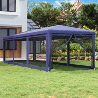 vidaXL Partyzelt mit 8 Mesh-Seitenwänden Blau 3x9 m HDPE 319242