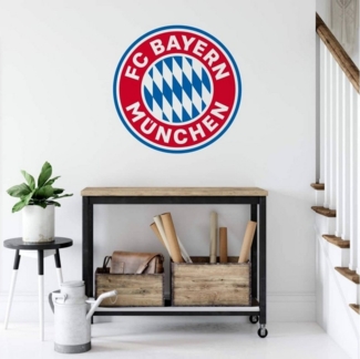 K&L Wall Art Wandtattoo Fußball Wandtattoo FC Bayern München Logo FCB Wappen kariert modern, Wandbild selbstklebend, entfernbar