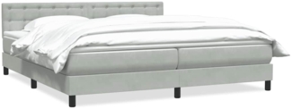 vidaXL Boxspringbett mit Matratze Hellgrau 180x210 cm Samt 3316605