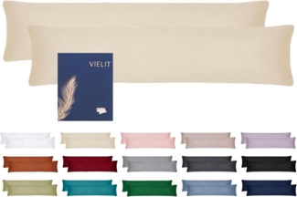 Vielit Seitenschläferkissen Bezug 40x145 - 2er Set Kissenbezug Weich